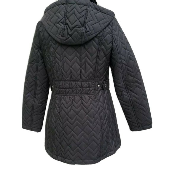 Calvin Klein Women's Quilted Chevron Jacket Black - Picture 8 of 12
